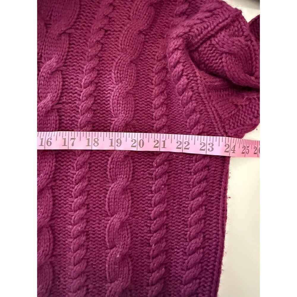 Banana Republic Chunky Cable Knit Merino Wool Cashmere Sweater Turtleneck Large - Picture 12 of 13